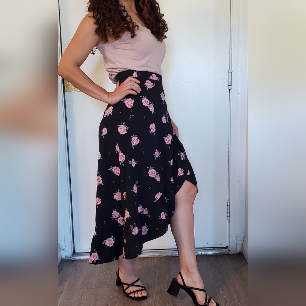 Crêped Wrap-front Skirt